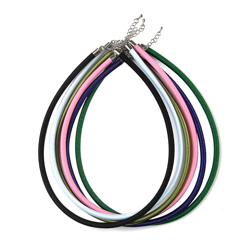 

5pcs 45cm Adjustable String Nylon Cord Necklace With Lobster Clasp Fit DIY Material For Jewelry Making Findings