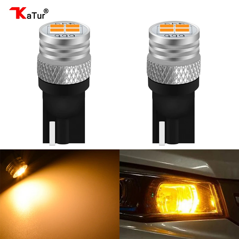 

Katur Super Bright 2x T10 led Bulb W5W LED Car 194 168 Clearance Lights Reading Interior Lamp 12V 6000k White Warm White/Yellow