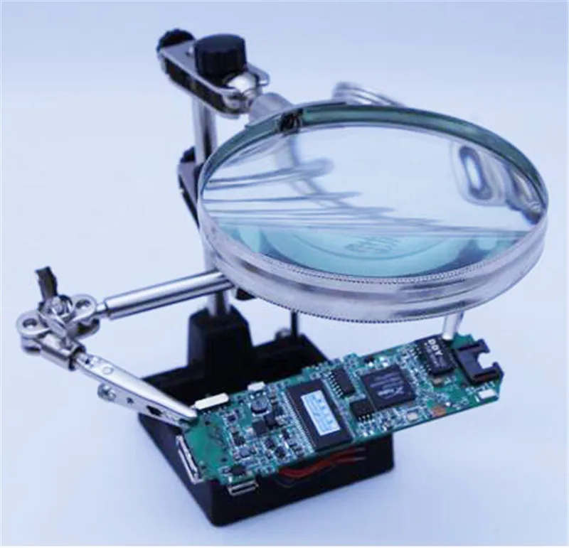 Najtaniej Lupa trzecia ręka lupa, wielofunkcyjna pomocna naprawa lupa klip 4X uchwyt do lutownicy stół Vergrootglas