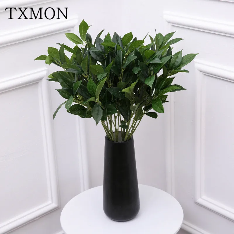 

Lush osmanthus plant leaves botanical garden forest green landscape home decoration engineering leaves artificial fake flowers