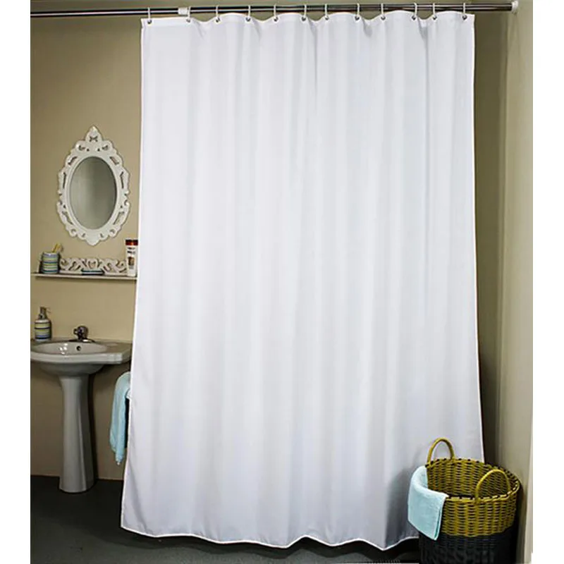 Solid Polyester shower curtain Eco Friendly shower curtains Waterproof