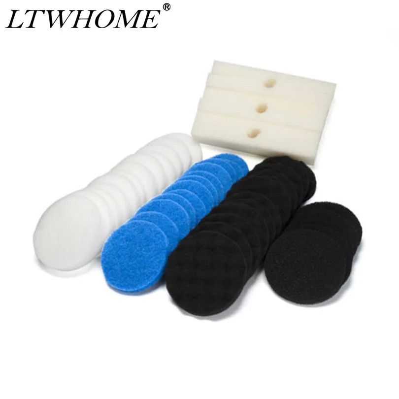 Белый LTWHOME Номинальная Упаковка из пены, тонкой, углеродистой, био-пены фильтры и полировки набор подходит для Fluval FX4/FX5/FX6 - Цвет: Белый