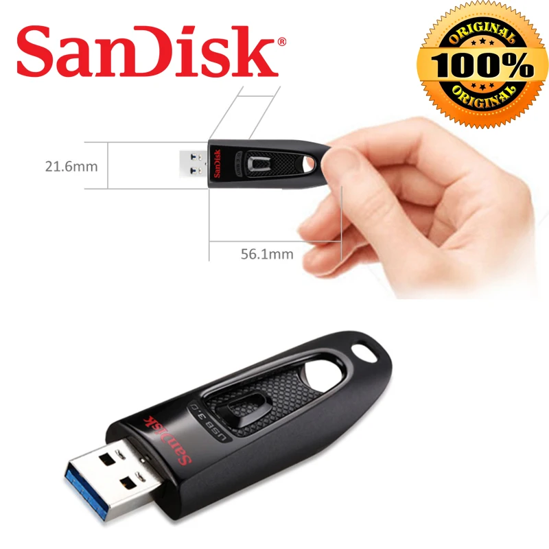 Флеш-накопитель SanDisk CZ48 USB Mini USB накопитель 64 ГБ 128 ГБ 256 ГБ USB флеш-накопитель USB 3,0 8 ГБ 16 ГБ 32 ГБ карта памяти флешка