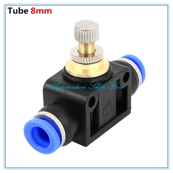 

5pcs throttle valve SA 8mm to 8mm Air Flow Speed Control Valve Tube Water Hose Pneumatic Push In Fittings