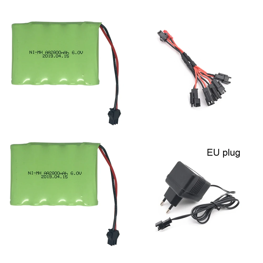 Аккумуляторная батарея 6 V 2800mAh Ni MH с зарядным устройством 5 в 1 набор кабелей для RC