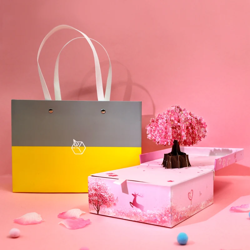  3D Sakura Candy Boxes Birthday Pop up Wedding Gifts Custom Wedding Invitations Thanksgiving Christm - 32958195363
