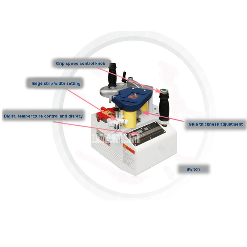 BR500 деревообрабатывающий переносной Кромкооблицовочный станок ручной переменный контроль скорости прямой и изогнутый деревянный станок для облицовывания кромок ПВХ 220 В