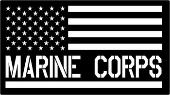 

(2Pcs) US Marine Corps American flag vinyl die cut sticker decal 12.5cm