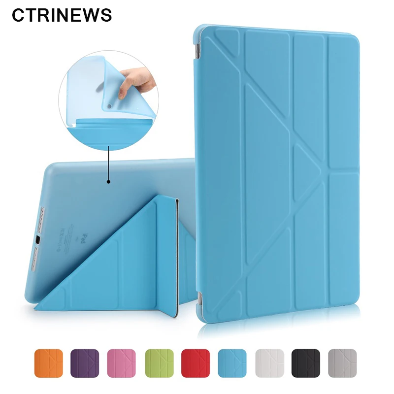 

Case For New iPad 9.7 inch 2018 Tablet Cover Soft Clear TPU Silicon Case For iPad 2017 A1822 A1893 Smart Flip Leather Cases
