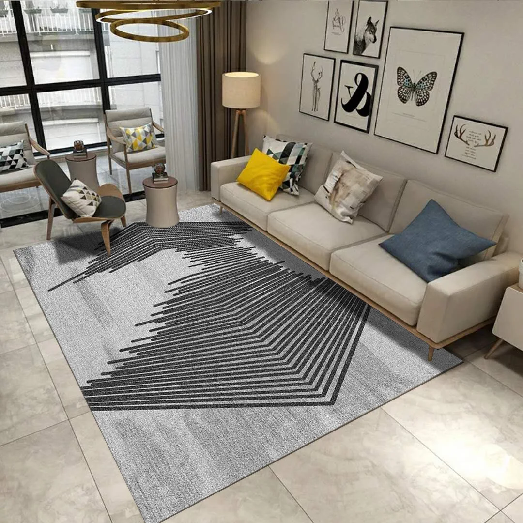 

2019 New Arrival None Modern Parlor Striped Rectangle 100% Polyester Machine Made Carpet