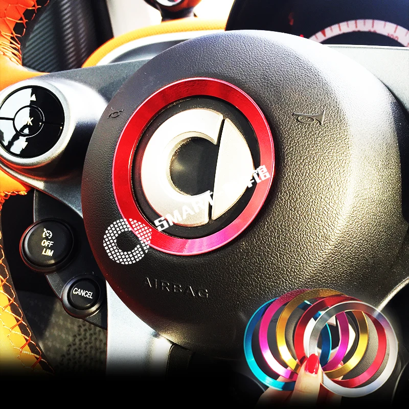 Aluminum Alloy colorful Car Steering Wheel Sticker Car decoration Cover