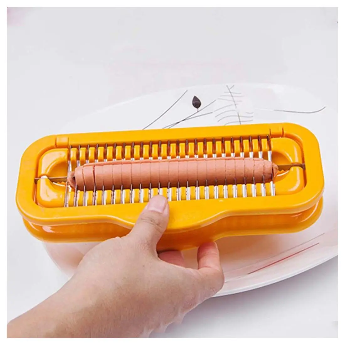 

1 pcs 20*10cm Food processor Hot Dog Cutter yellow Sausage Peeler Ham Slicer Banana Cutter Salad Tool Kitchen Cooking Tools