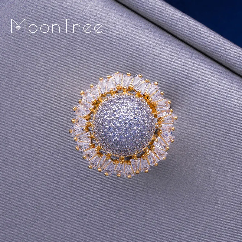 Кольцо MoonTree с регулируемым размером 22 мм роскошные геометрические Бальные