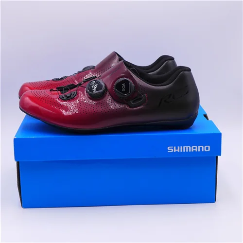 Red Новинка SHIMANO SH RC701 углеродная велосипедная обувь для шоссейного велосипеда белый красный SPD-SL - Цвет: Red