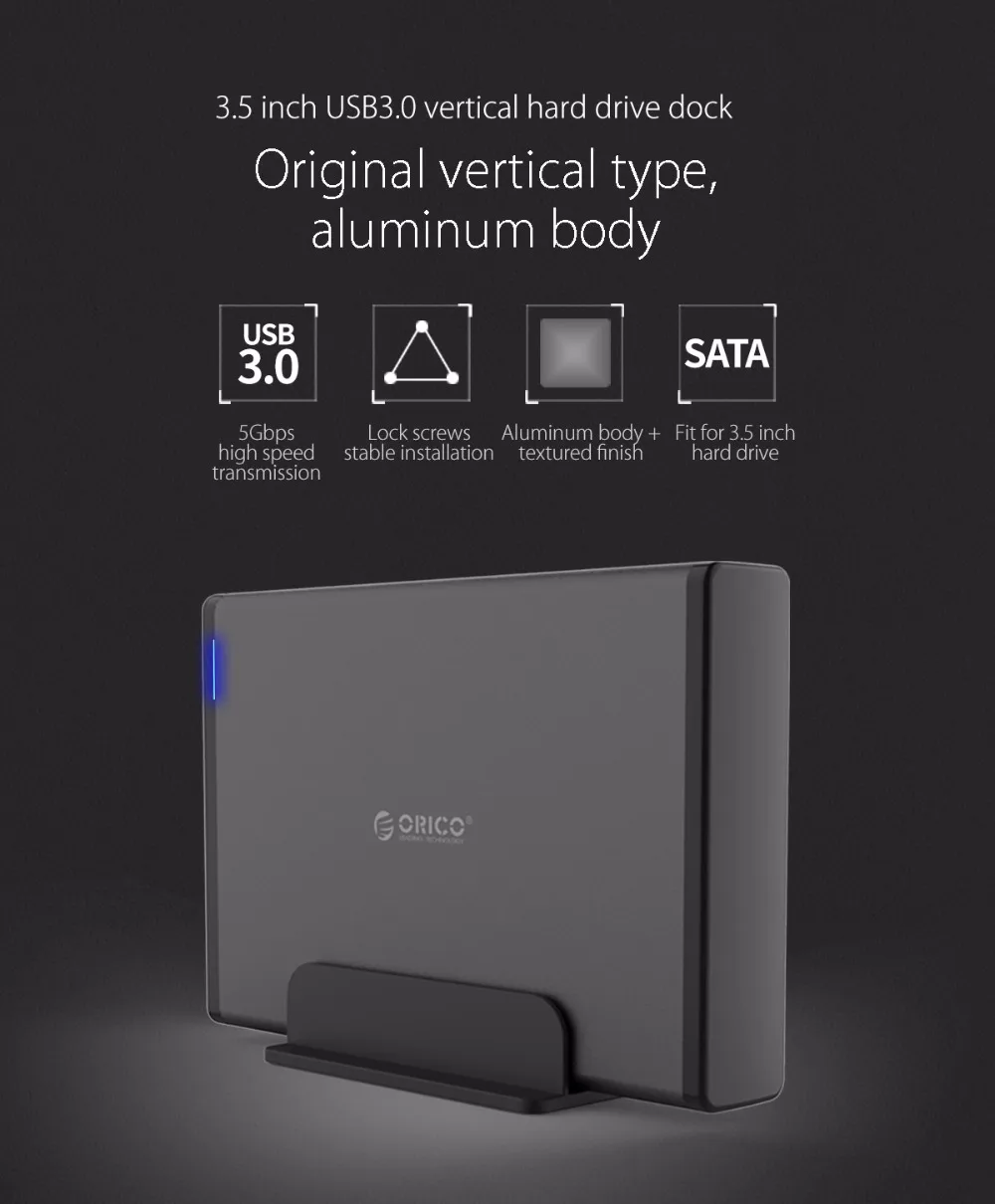 Orico-外付けハードドライブドッキングステーション,7688u3,usb3