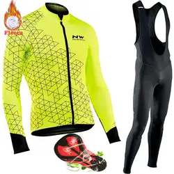 Pro Ciclismo Ropa De Invierno для мужчин Трикотаж комплект зима одежда с длинным рукавом горный велосипед Костюмы Одежда Bicicleta Ropa MAISAILY