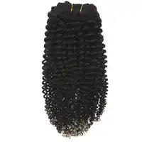Moresoo Kinky Curly Clip In Human Hair Extensions 100% Brazilian Remy Hair 7Pieces 100Gram Natural Black #1B