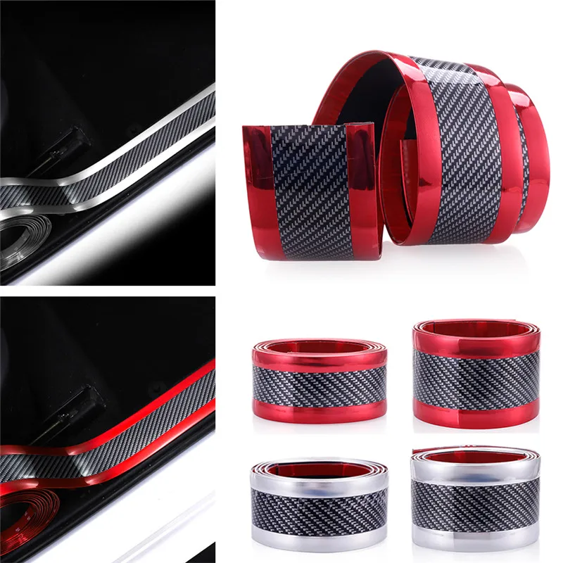 

New 1m/39inch DIY Car Door Sticker 4D Carbon Fiber Rubber Sill Protector Edge Guard High Quality Anti-Scratch Beautiful#295836