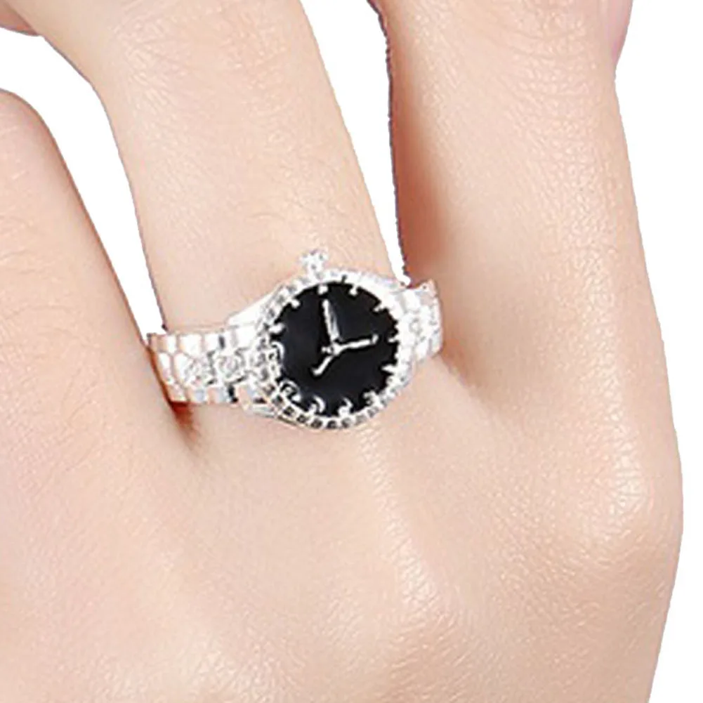 Euramerican Silver Color Wedding Watch Ring,Casual Men And Women