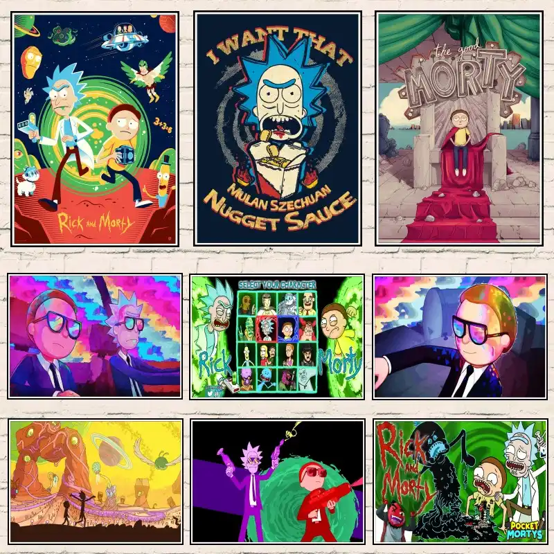 Rick And Morty Peace Among Worlds Painting Wall Art Print Modern