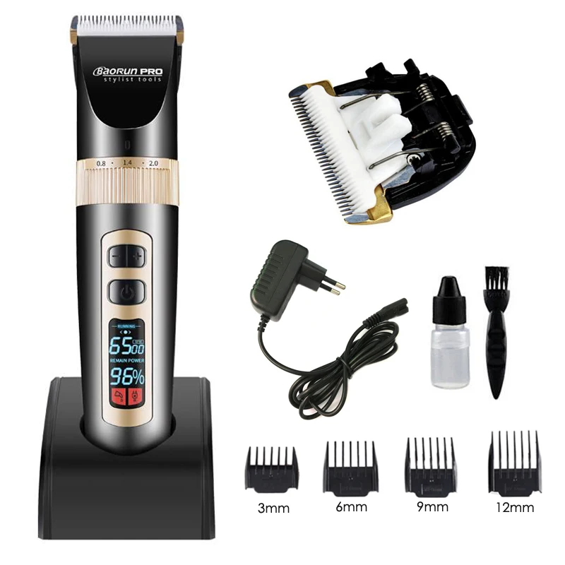 

Titanium Blade Professional Electric Hair Clipper Cutting Machine for Men & Children Barber Salon Hair Trimmer With Spare Blade