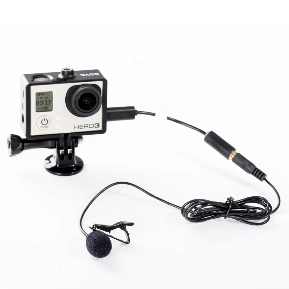 

BOYA BY-LM20 Microphone Microphone Clip-on Omnidirectional Condenser Microphone for GoPro HERO3 3+ 4 Micro USB Cable