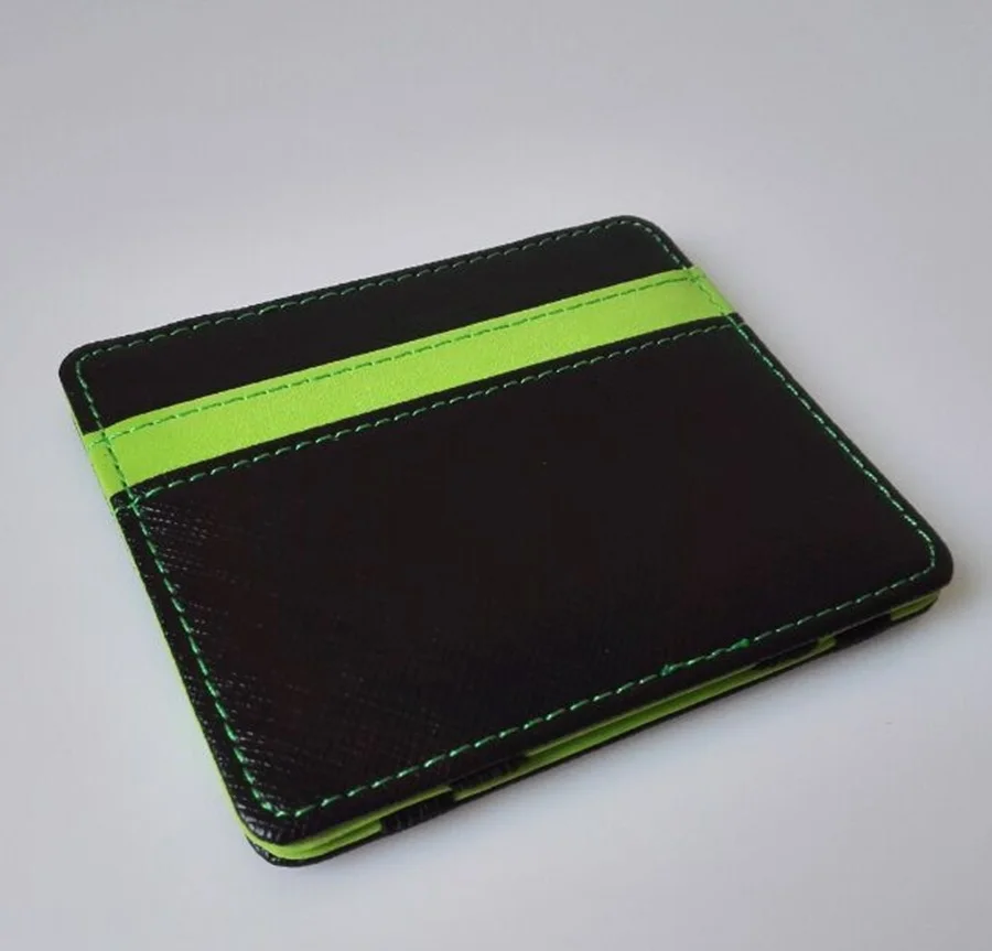 

Mens Magic Flip Wallet Leather funny wallet Ultra Slim Line Credit men's Pouch short design coin purse bus card bag