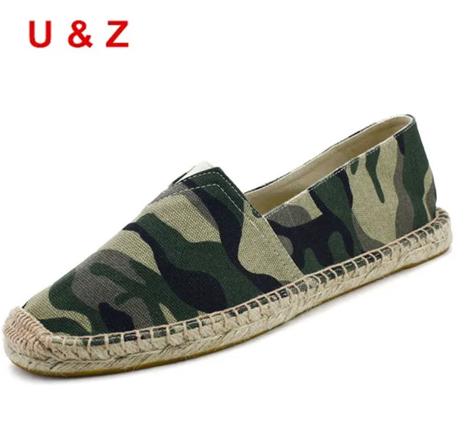 Cool yet breathable Spring Camouflage Canvas Espadrilles Shoes Male Loafers None slip driving shoes Men Linen Casual sneakers |