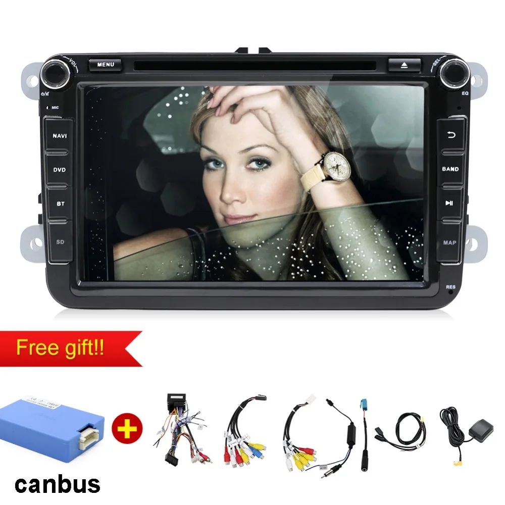 Billige Android 7.1 8 zoll Auto DVD Player GPS NAVIGATION Steuergerät TUPFEN Für VW Golf Tiguan Skoda Seat Altea Skoda Wifi Bluetooth SD Karte