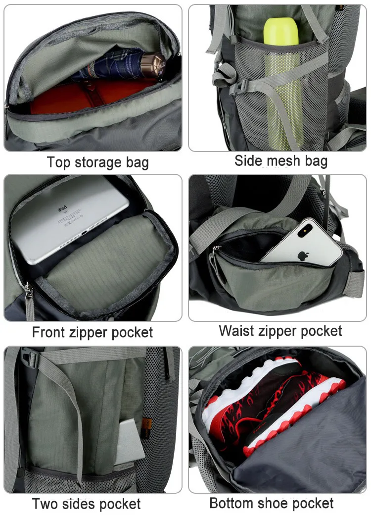 75L рюкзак для кемпинга, походный рюкзак для альпинизма, треккинга, спортивный нейлоновый водонепроницаемый рюкзак из алюминиевого сплава с внешней рамой, рюкзак для путешествий