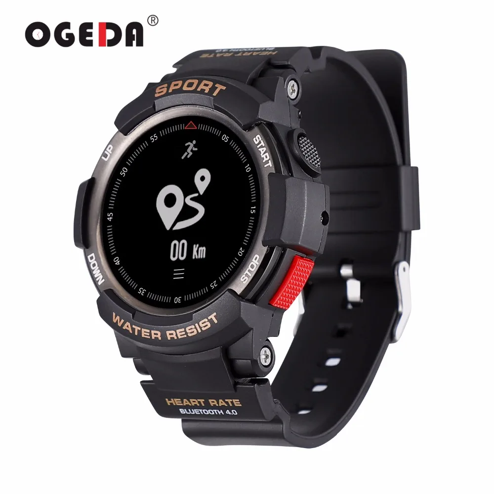 Discount  OGEDA F6 Smart Men Watch Sports Smartwatch Fashion Watch Men IP68 Sleep Monitor Remote Camera Weara