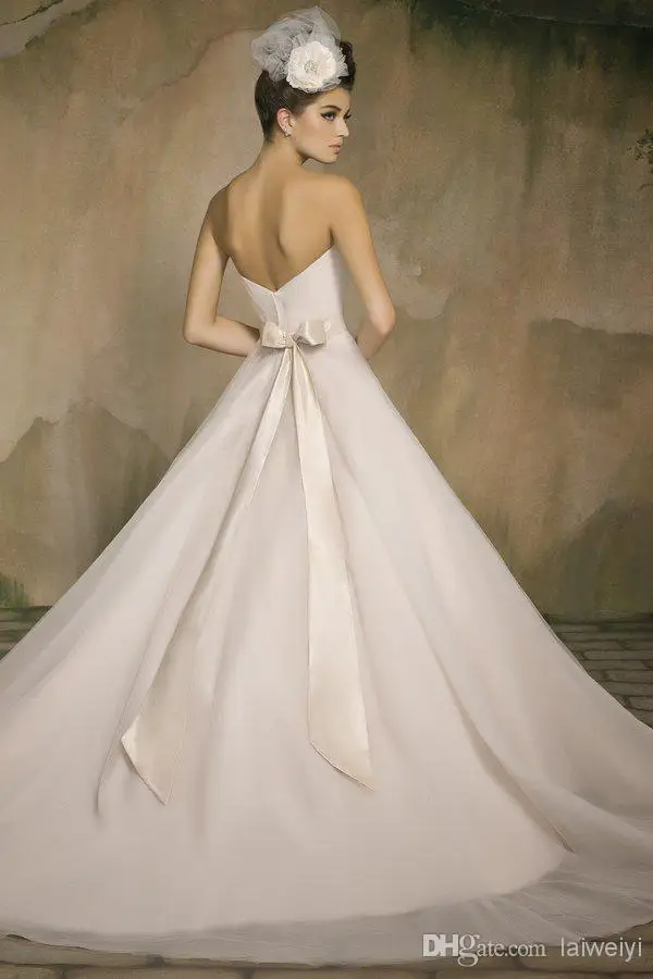 Simple And Elegant Wedding Dresses 2017 Bride Dress Custom Made Simple And Elegant Wedding Dresses 2017 Bride Dress Custom Made Vestido De Novia Longo Bow Low Back Bridal Gowns In From Weddings