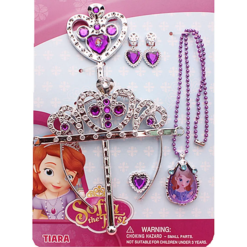 Disney Princess Sophia Headdress Jewelry Necklace Earring