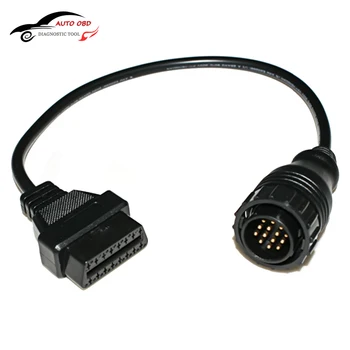 Goedkoop OBD2 OBD 2 Scanner Kabel Ronde Socket Voor Mercedes Benz 14 Pin 16 Pin Sprinter auto Diagnostische Tools Connector Adapter Kabel