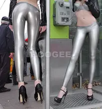 silvery nature rubber latex leggings