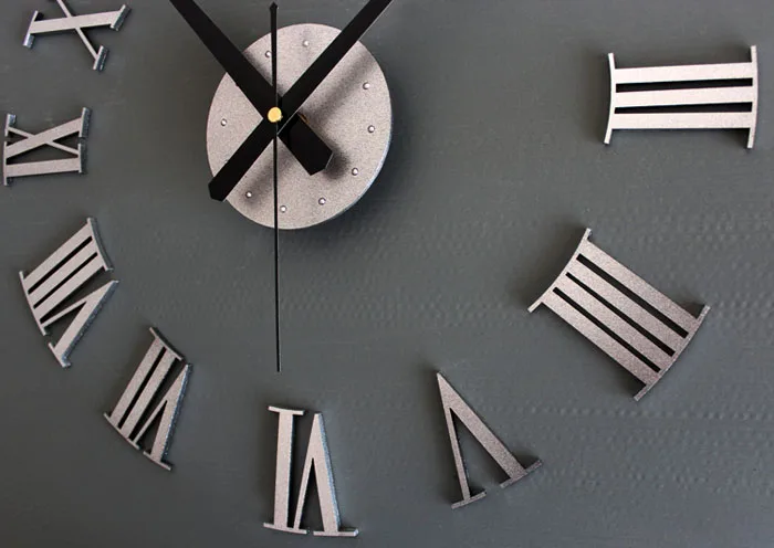 Креативные настенные часы DIY Роскошные 3D настенные часы домашнее Искусство декоративные часы ретро трехмерная имитация металла цвет L523