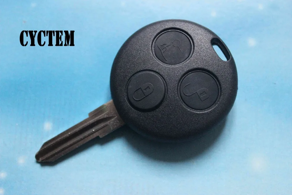 

CYCTEM Car Key Cover Housing 3 Buttons Remote Key Shell Fob Case Replacement Fit For Mercedes Benz Smart No Logo