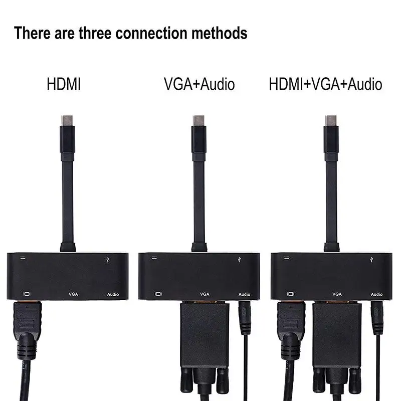 5 в 1 USB C к HDMI адаптер 4 K type-C к HDMI/Аудио/VGA/USB 3,0 порт+ USB C порт(PD) конвертер для Nod переключатель ноутбука Macbook