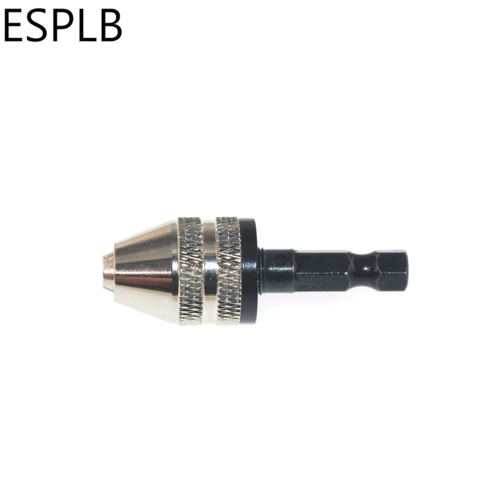 ESPLB Aluminum Alloy 0.3-3.6mm Mini Keyless Drill Bit Chuck Screwdriver Adapter 1/4" Hex Shank Milling Cutters with Quick-change