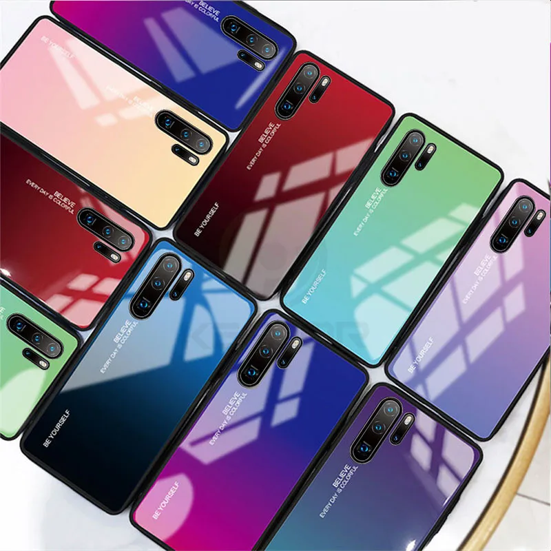 Hard Case For Huawei P30 Pro Case Tempered Glass Cover Silicon Funda Soft TPU Frame Phone Case For Huawei P30 Lite P 30 P30 Case