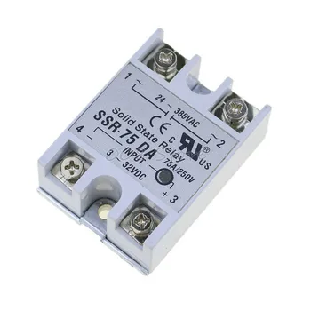 

Free shipping SSR-75DA 75A 3-32V DC TO 24-380V AC SSR 75DA relay solid state