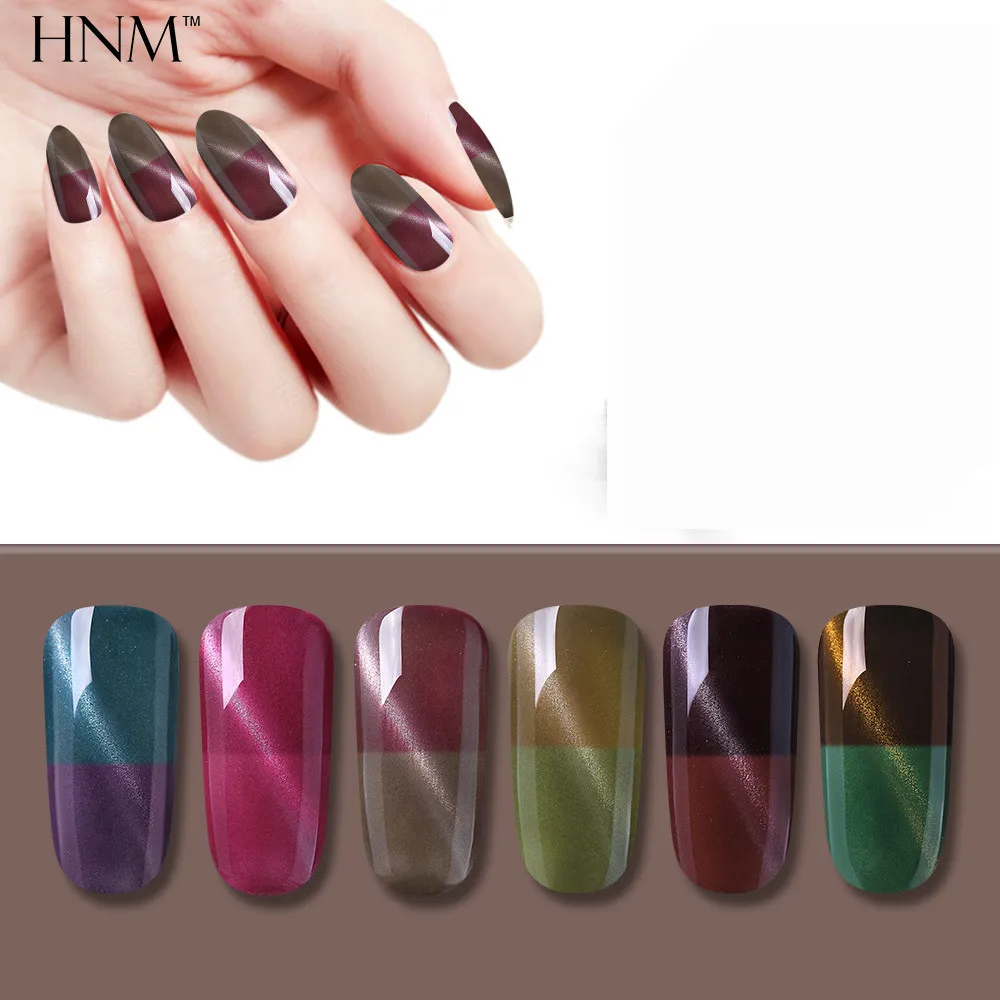 

HNM 8ML Cat Eye Thermal Color Change Nail Art Hybrid Lucky Semi Permanent Enamel Nail Shilak Gel ink UV Led Gel Nail Polish
