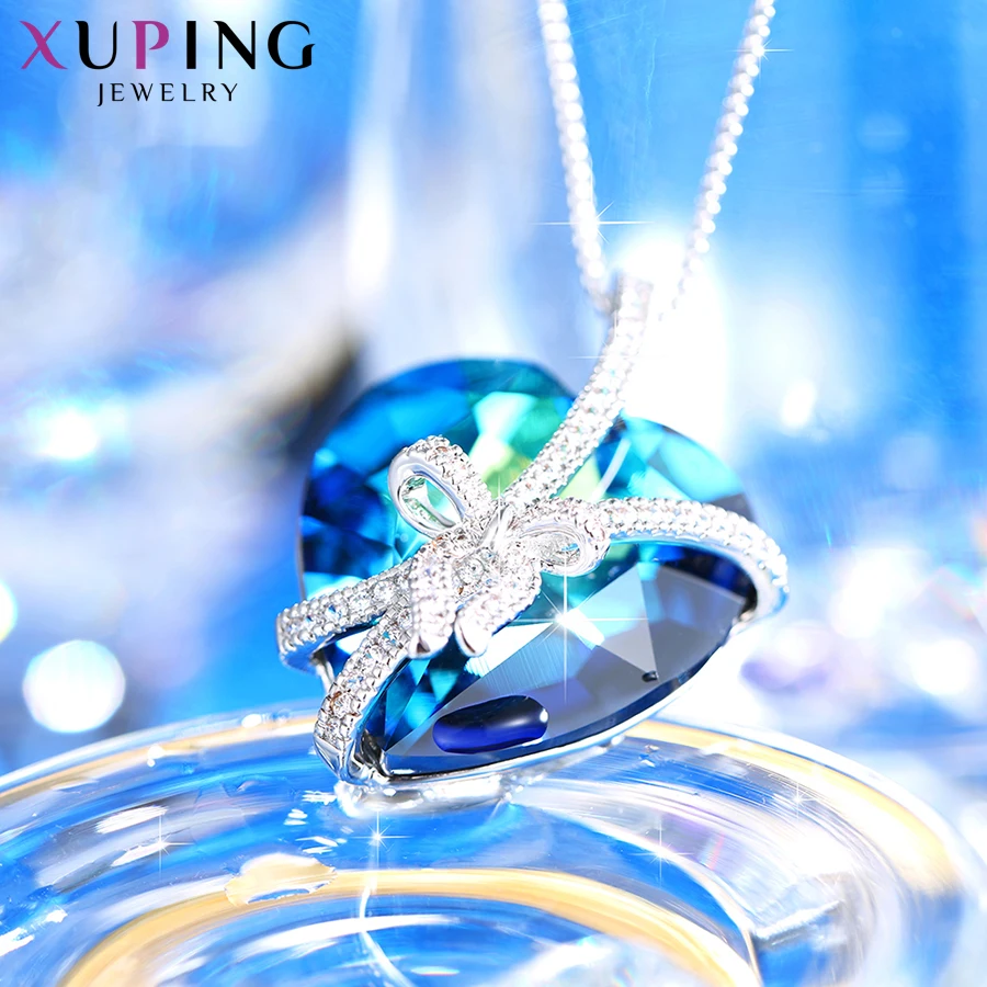 Xuping сердце стиль океан романтические ожерелья с подвесками кристаллами от Swarovski очаровательные для женщин День святого Валентина подарки M64-40128
