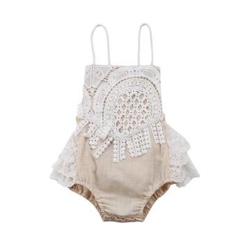 

Pudcoco Newborn Baby Girl Summer Clothing Lace Strap Backless Romper Jumpsuit Cute Infant Clothes 0-24M