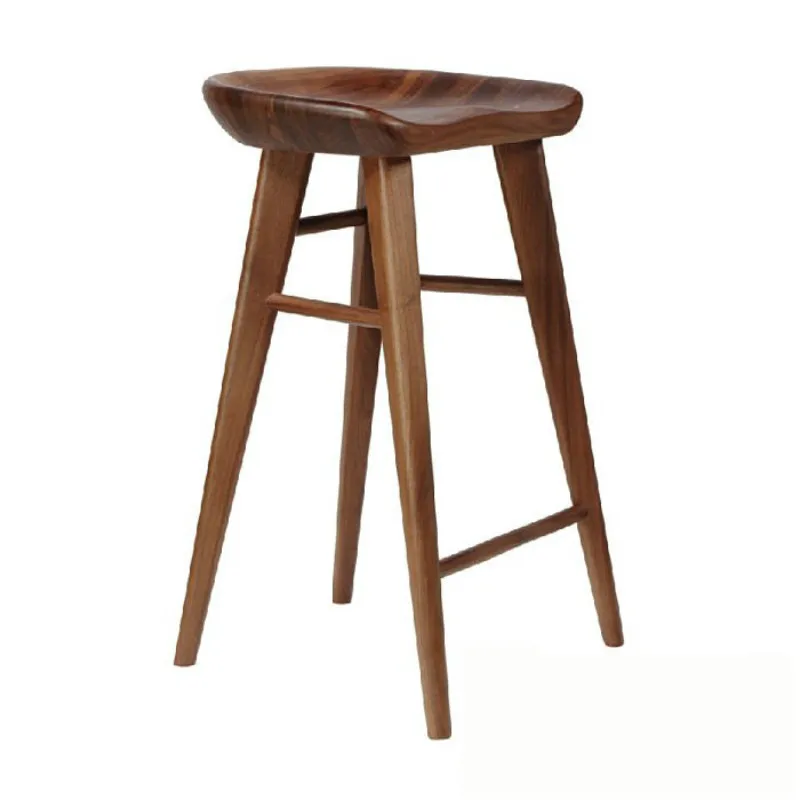 

10%Nordic solid wood bar chair bar cocktail front desk stool rose gold casual bar creative solid wood table chair high stool