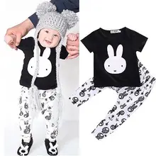 2pcs Toddler Kid Baby Boy Girl Outfit Short Sleeve T-shirt Top+Pant Clothes Set