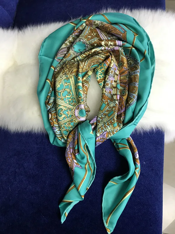 90*90 см Sacarves женский роскошный бренд шарф шелк шелковый шарф одежда мифические сказочные украшения аксессуары