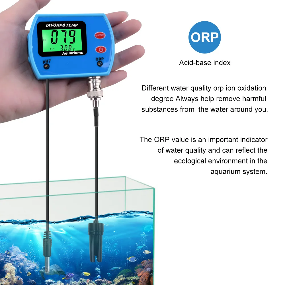 Yieryi Профессиональный PH/ORP TEMP 3 в 1 мультипараметрический тестер качества воды цифровой ЖК-дисплей онлайн мониторинг прибор для измерения PH для аквариума