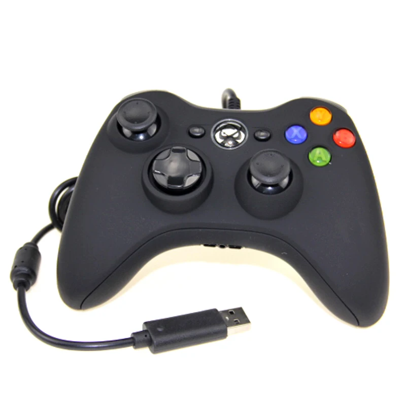 

2019 New USB Wired Gamepad Controller For Microsoft Game System PC Laptop For XBOX360 For Windows 7 Rubber oil coating Black Gam