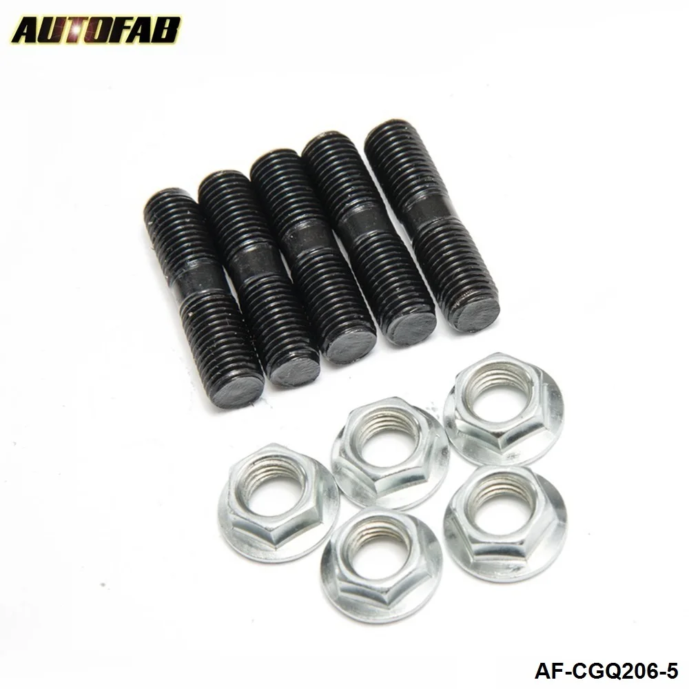 AUTOFAB- 5 x M10x1.25 mm Turbo Studs +Lock Nut For Mitsubishi EVO , DSM Turbine Housing L:40mm AF-CGQ206
